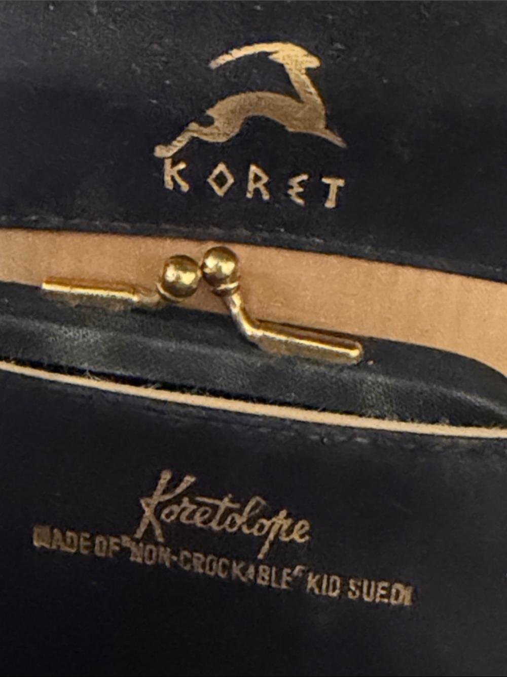 👛👛👛BOGOHO👛👛👛VTG Koret Black Floral-Embossed Chain Shoulder Bag - Picture 13 of 16